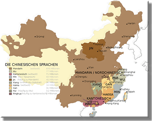 Verbreitung der chinesischen Dialekte